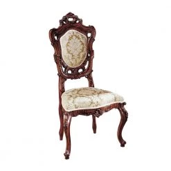 Toulon French Rococo Walnut Mahogany Side Chair by Design Toscano