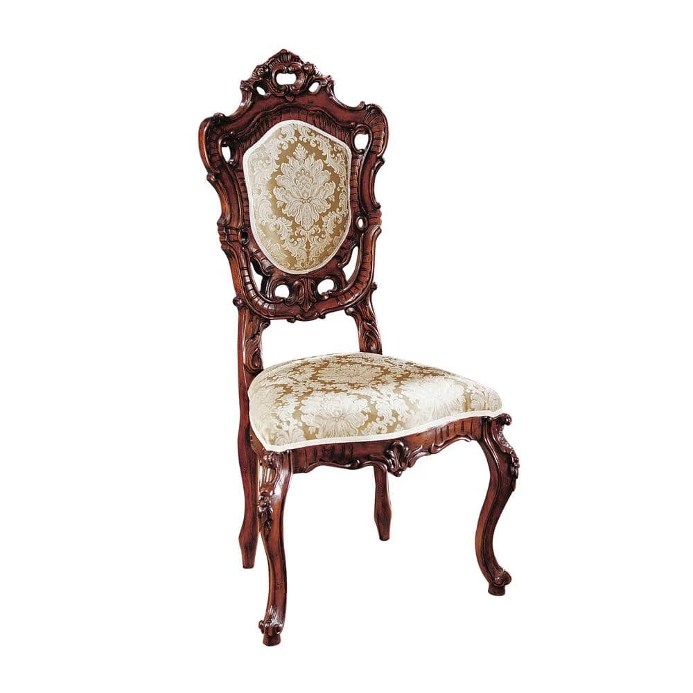 Toulon French Rococo Walnut Mahogany Side Chair by Design Toscano 3 Toulon French Rococo Walnut Mahogany Side Chair by Design Toscano