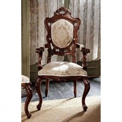 Toulon French Rococo Walnut Mahogany Arm Chair by Design Toscano 7 Toulon French Rococo Walnut Mahogany Arm Chair by Design Toscano -Steve Silver Online Store walnut design toscano dining chairs af1560 31 1000