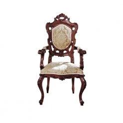 Toulon French Rococo Walnut Mahogany Arm Chair by Design Toscano