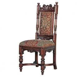 Grand Classic Edwardian Walnut Mahogany Dining Side Chair by Design Toscano