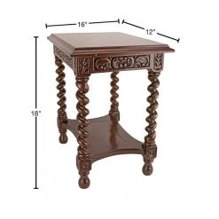 Camberwell Manor 16 in. Brown Standard Rectangle Top Wood Medieval Petite Side Table by Design Toscano -Steve Silver Online Store walnut design toscano end side tables af57258 40 1000