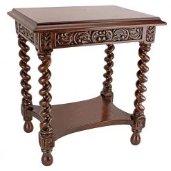 Camberwell Manor 16 in. Brown Standard Rectangle Top Wood Medieval Petite Side Table by Design Toscano