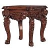 Lord Raffles Grand Hall 24 in. Brown Standard Square Top Wood Lion Leg Side Table by Design Toscano -Steve Silver Online Store walnut design toscano end side tables af57318 64 1000