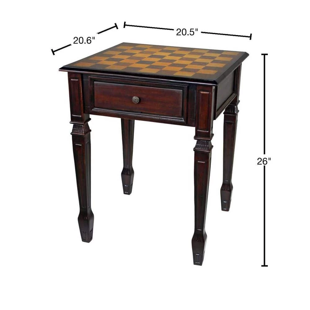 Walpole Manor 20.5 in. Brown Standard Square Top Wood Gaming Chess Table by Design Toscano 5 Walpole Manor 20.5 in. Brown Standard Square Top Wood Gaming Chess Table by Design Toscano - Image 3