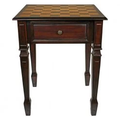 Walpole Manor 20.5 in. Brown Standard Square Top Wood Gaming Chess Table by Design Toscano