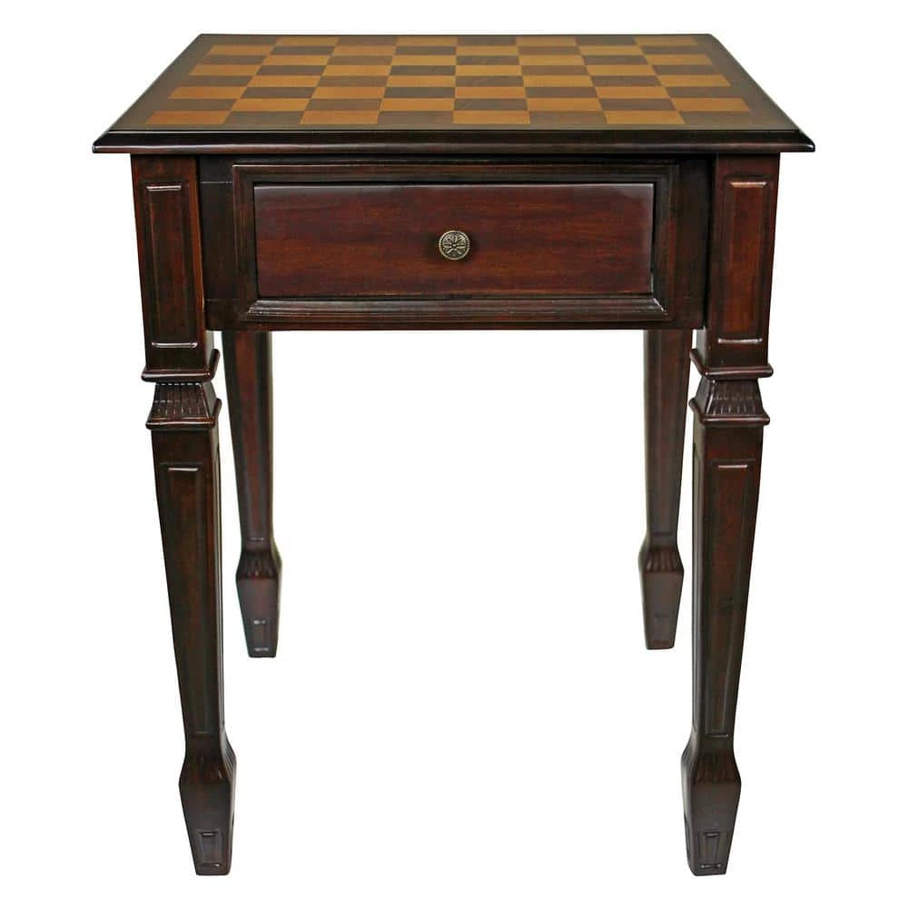 Walpole Manor 20.5 in. Brown Standard Square Top Wood Gaming Chess Table by Design Toscano 3 Walpole Manor 20.5 in. Brown Standard Square Top Wood Gaming Chess Table by Design Toscano
