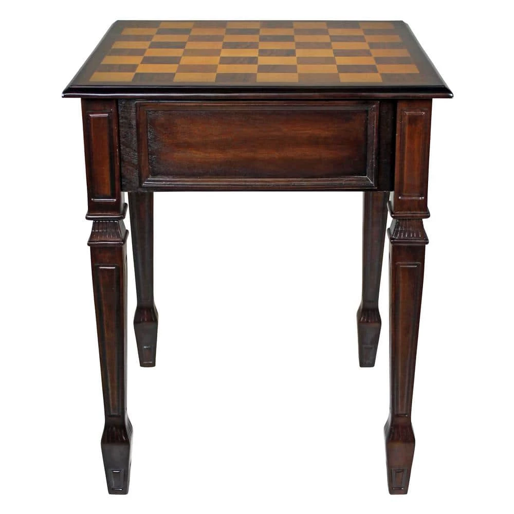 Walpole Manor 20.5 in. Brown Standard Square Top Wood Gaming Chess Table by Design Toscano 7 Walpole Manor 20.5 in. Brown Standard Square Top Wood Gaming Chess Table by Design Toscano - Image 5