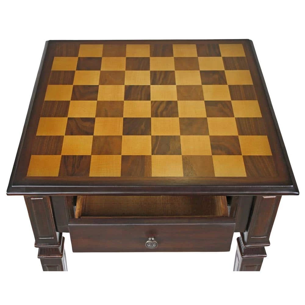 Walpole Manor 20.5 in. Brown Standard Square Top Wood Gaming Chess Table by Design Toscano 6 Walpole Manor 20.5 in. Brown Standard Square Top Wood Gaming Chess Table by Design Toscano - Image 4