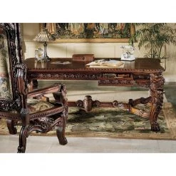 The Lord Raffles 86 in. Rectangle Walnut Wood Top with Wood Frame (Seats 6) by Design Toscano 13 The Lord Raffles 86 in. Rectangle Walnut Wood Top with Wood Frame (Seats 6) by Design Toscano -Steve Silver Online Store walnut design toscano kitchen dining tables af7171 31 1000