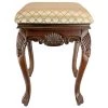 Madame Bouvier Brown Boudoir Stool with Jacquard Upholstery Seat (21.5" H X 15" W X 15" D) by Design Toscano -Steve Silver Online Store walnut design toscano makeup vanities ks51101 64 1000
