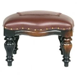 Victorian Rococo Brown Ottoman by Design Toscano