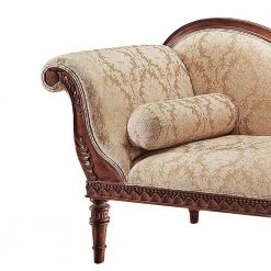Swan Fainting 73 in. W Rolled Arm Jacquard Fabric Straight Cabriole Couch with Left Facing Orientation in Beige by Design Toscano -Steve Silver Online Store walnut design toscano sofas couches gr305l 4f 1000