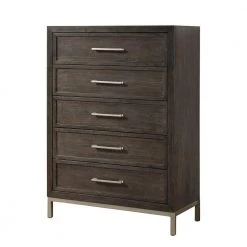 Broomfield 38"D x 18"W x 53"H Walnut 5-Drawer Chest by Steve Silver