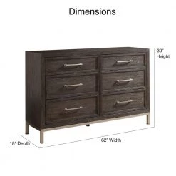 Broomfield 62"W x 18"D x 39"H Walnut Six-Drawer Dresser by Steve Silver 14 Broomfield 62"W x 18"D x 39"H Walnut Six-Drawer Dresser by Steve Silver -Steve Silver Online Store walnut steve silver dressers br950dr 1f 1000