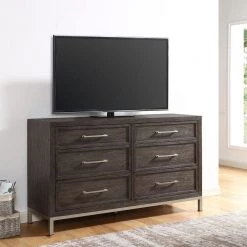 Broomfield 62"W x 18"D x 39"H Walnut Six-Drawer Dresser by Steve Silver 15 Broomfield 62"W x 18"D x 39"H Walnut Six-Drawer Dresser by Steve Silver -Steve Silver Online Store walnut steve silver dressers br950dr 31 1000