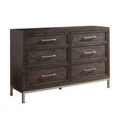 Broomfield 62"W x 18"D x 39"H Walnut Six-Drawer Dresser by Steve Silver
