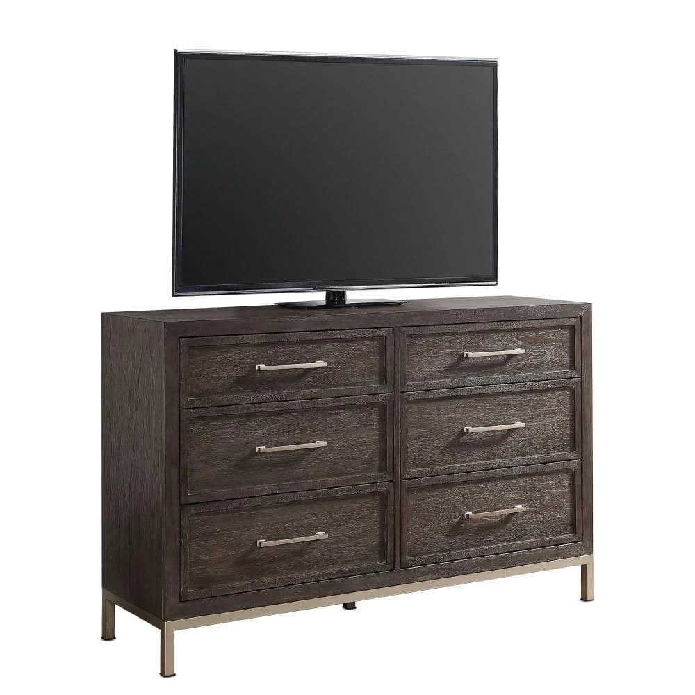 Broomfield 62"W x 18"D x 39"H Walnut Six-Drawer Dresser by Steve Silver 6 Broomfield 62"W x 18"D x 39"H Walnut Six-Drawer Dresser by Steve Silver - Image 4