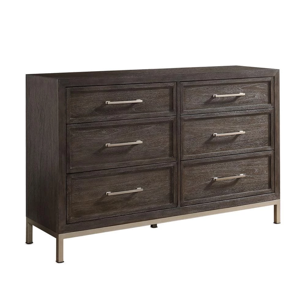 Broomfield 62"W x 18"D x 39"H Walnut Six-Drawer Dresser by Steve Silver 4 Broomfield 62"W x 18"D x 39"H Walnut Six-Drawer Dresser by Steve Silver - Image 2