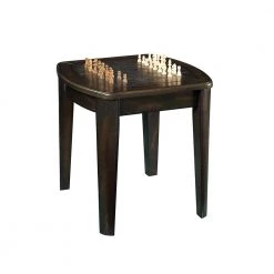Diletta Game Walnut End Table with Chessboard by Steve Silver