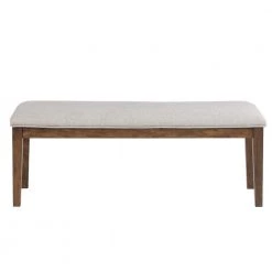 Ora Walnut Polyester Dining Bench (50 in. Depth x 16 in. Width x 19 in. Height) by Steve Silver