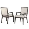 Mila Gray Polyester Arm Chair (Set of 2) by Steve Silver -Steve Silver Online Store washed gray finish steve silver accent chairs mi500a 64 1000