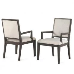 Mila Gray Polyester Arm Chair (Set of 2) by Steve Silver