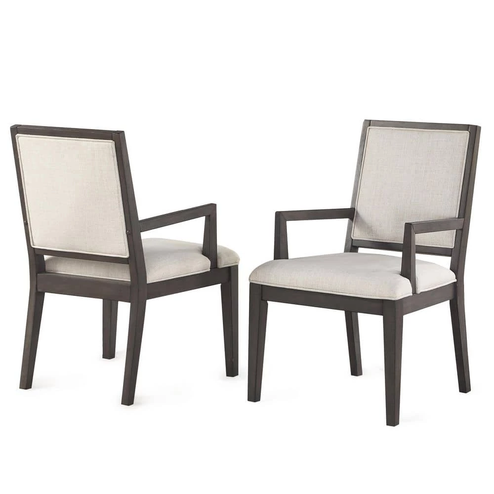 Mila Gray Polyester Arm Chair (Set of 2) by Steve Silver 4 Mila Gray Polyester Arm Chair (Set of 2) by Steve Silver - Image 2