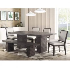 Mila Gray Polyester Side Chair (Set of 2) by Steve Silver -Steve Silver Online Store washed gray finish steve silver accent chairs mi500s c3 1000