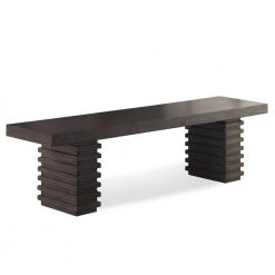 Mila Wahsed Gray Bench 18 in. H x 72 in. W x 15 in. D by Steve Silver