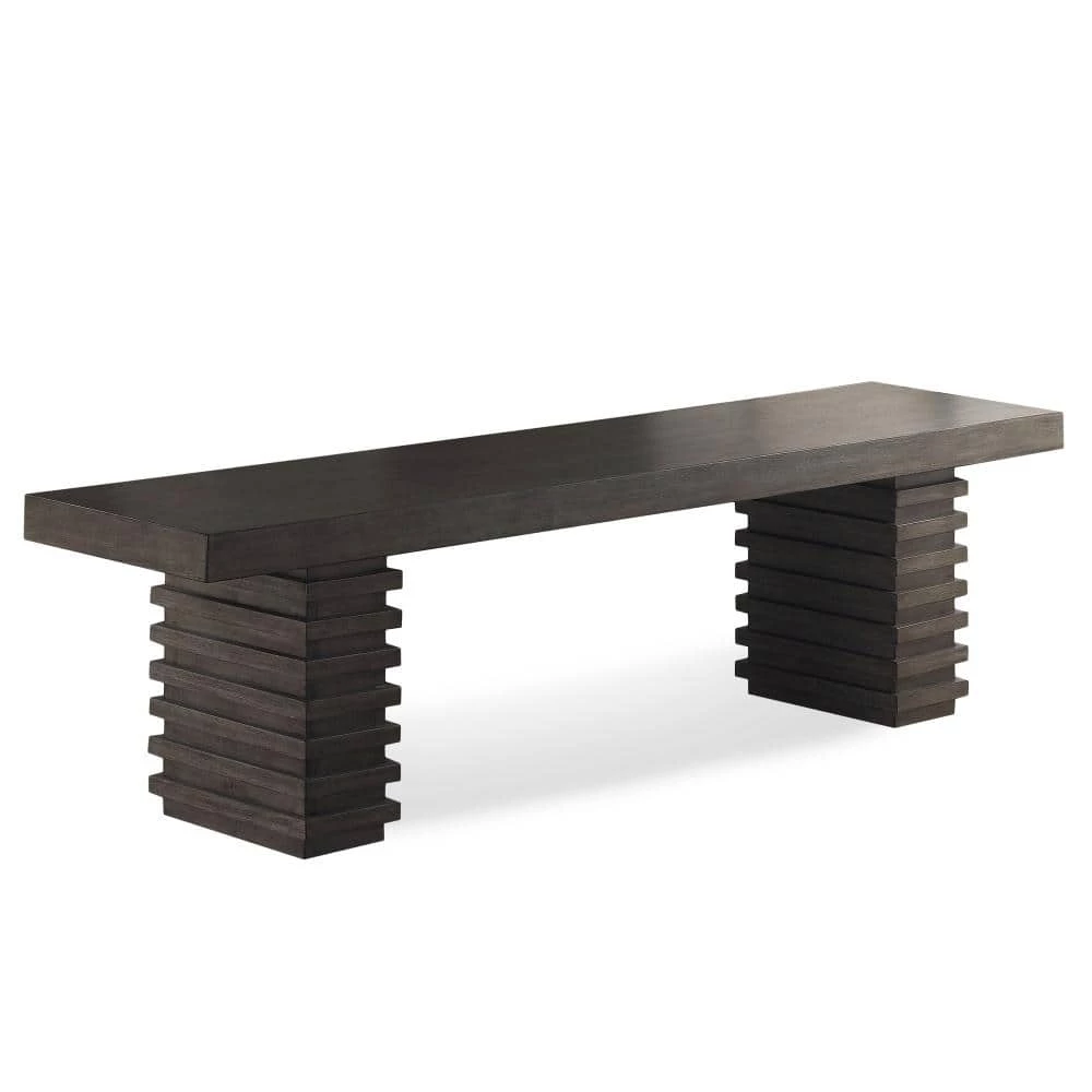 Mila Wahsed Gray Bench 18 in. H x 72 in. W x 15 in. D by Steve Silver 3 Mila Wahsed Gray Bench 18 in. H x 72 in. W x 15 in. D by Steve Silver