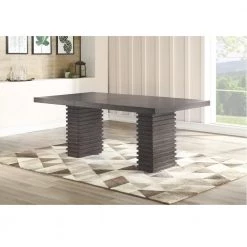 Mila Gray Extendable Dining Table by Steve Silver -Steve Silver Online Store washed gray finish steve silver kitchen dining tables mi500ttb 4f 1000
