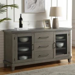 Mila Washed Grey Server with Storage by Steve Silver -Steve Silver Online Store washed grey steve silver sideboards buffet tables mi500sv 31 1000
