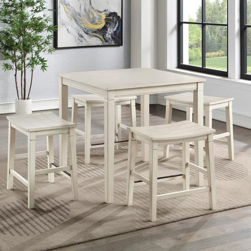 Westlake Weathered Ivory 5-Piece Counter Height Dining Set by Steve Silver 9 Westlake Weathered Ivory 5-Piece Counter Height Dining Set by Steve Silver - Image 7