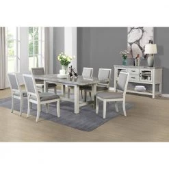 Canova Weathered White Parsons Dining Chair (Set of 2) by Steve Silver 15 Canova Weathered White Parsons Dining Chair (Set of 2) by Steve Silver -Steve Silver Online Store weathered white wood finish grey upholstery steve silver dining chairs cv500sg 31 1000