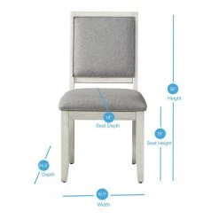 Canova Weathered White Parsons Dining Chair (Set of 2) by Steve Silver 14 Canova Weathered White Parsons Dining Chair (Set of 2) by Steve Silver -Steve Silver Online Store weathered white wood finish grey upholstery steve silver dining chairs cv500sg 44 1000