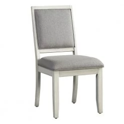 Canova Weathered White Parsons Dining Chair (Set of 2) by Steve Silver 12 Canova Weathered White Parsons Dining Chair (Set of 2) by Steve Silver -Steve Silver Online Store weathered white wood finish grey upholstery steve silver dining chairs cv500sg 4f 1000