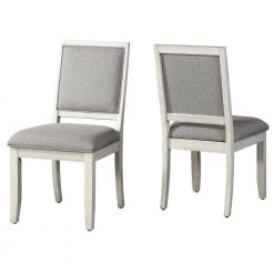 Canova Weathered White Parsons Dining Chair (Set of 2) by Steve Silver 11 Canova Weathered White Parsons Dining Chair (Set of 2) by Steve Silver -Steve Silver Online Store weathered white wood finish grey upholstery steve silver dining chairs cv500sg c3 1000