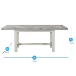 Canova Weathered White Marble Top Dining Table by Steve Silver 10 Canova Weathered White Marble Top Dining Table by Steve Silver -Steve Silver Online Store weathered white wood finish steve silver kitchen dining tables cv500gt 4f 1000