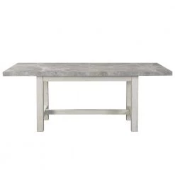 Canova Weathered White Marble Top Dining Table by Steve Silver