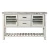 Canova Weathered White Marble Top Server by Steve Silver 1 Canova Weathered White Marble Top Server by Steve Silver -Steve Silver Online Store weathered white wood finish steve silver sideboards buffet tables cv500sv 64 1000