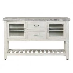 Canova Weathered White Marble Top Server by Steve Silver