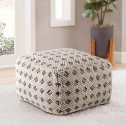 Kodi Square Pouf by Steve Silver -Steve Silver Online Store white and gray steve silver ottomans kd200p 31 1000