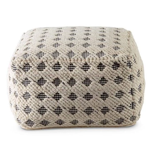 Kodi Square Pouf by Steve Silver 1 Kodi Square Pouf by Steve Silver -Steve Silver Online Store white and gray steve silver ottomans kd200p 64 1000