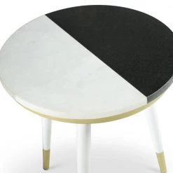 Taj White and Black 2-Piece Round Side Table by Steve Silver -Steve Silver Online Store white black steve silver nesting tables tj2000 4f 1000