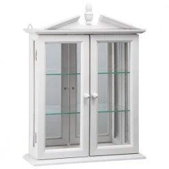 Amesbury Manor White Hardwood Wall Curio Accent Cabinet by Design Toscano