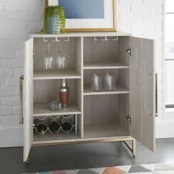 Larkin Faux Marble Wine Cabinet by Steve Silver 9 Larkin Faux Marble Wine Cabinet by Steve Silver -Steve Silver Online Store white faux marble matte gold steve silver bar cabinets lk100sv 77 1000