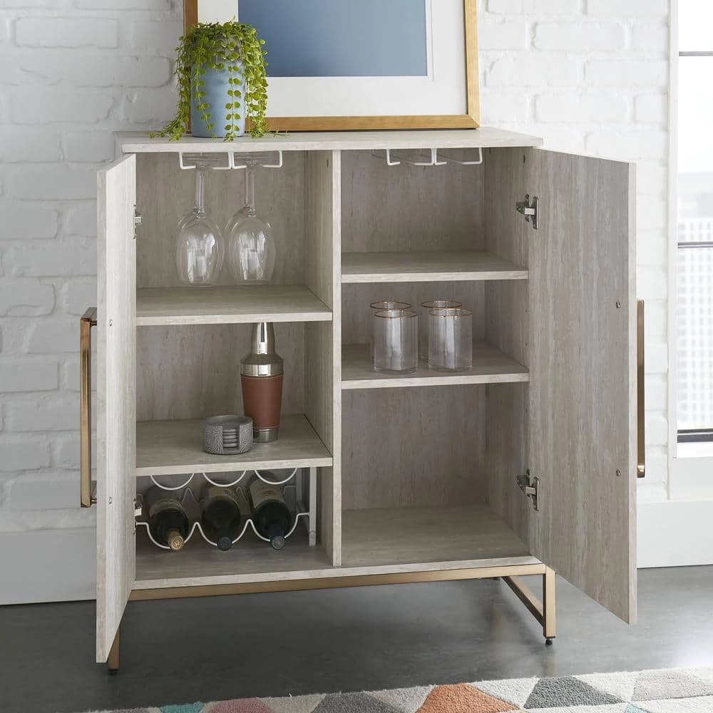 Larkin Faux Marble Wine Cabinet by Steve Silver 5 Larkin Faux Marble Wine Cabinet by Steve Silver - Image 3