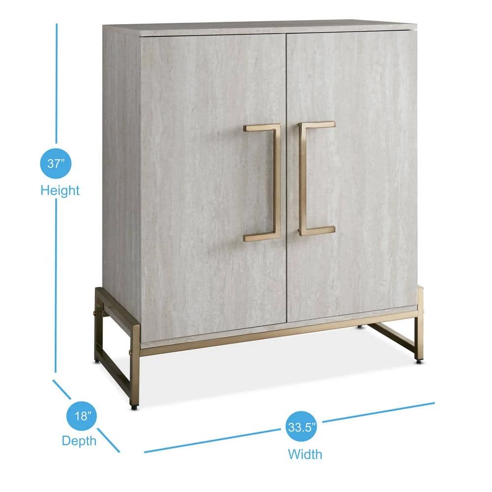 Larkin Faux Marble Wine Cabinet by Steve Silver 6 Larkin Faux Marble Wine Cabinet by Steve Silver - Image 4