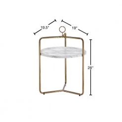 Miro 19.5 in. W White/Gold Side Table by Steve Silver -Steve Silver Online Store white gold steve silver end side tables mr200eg 40 1000